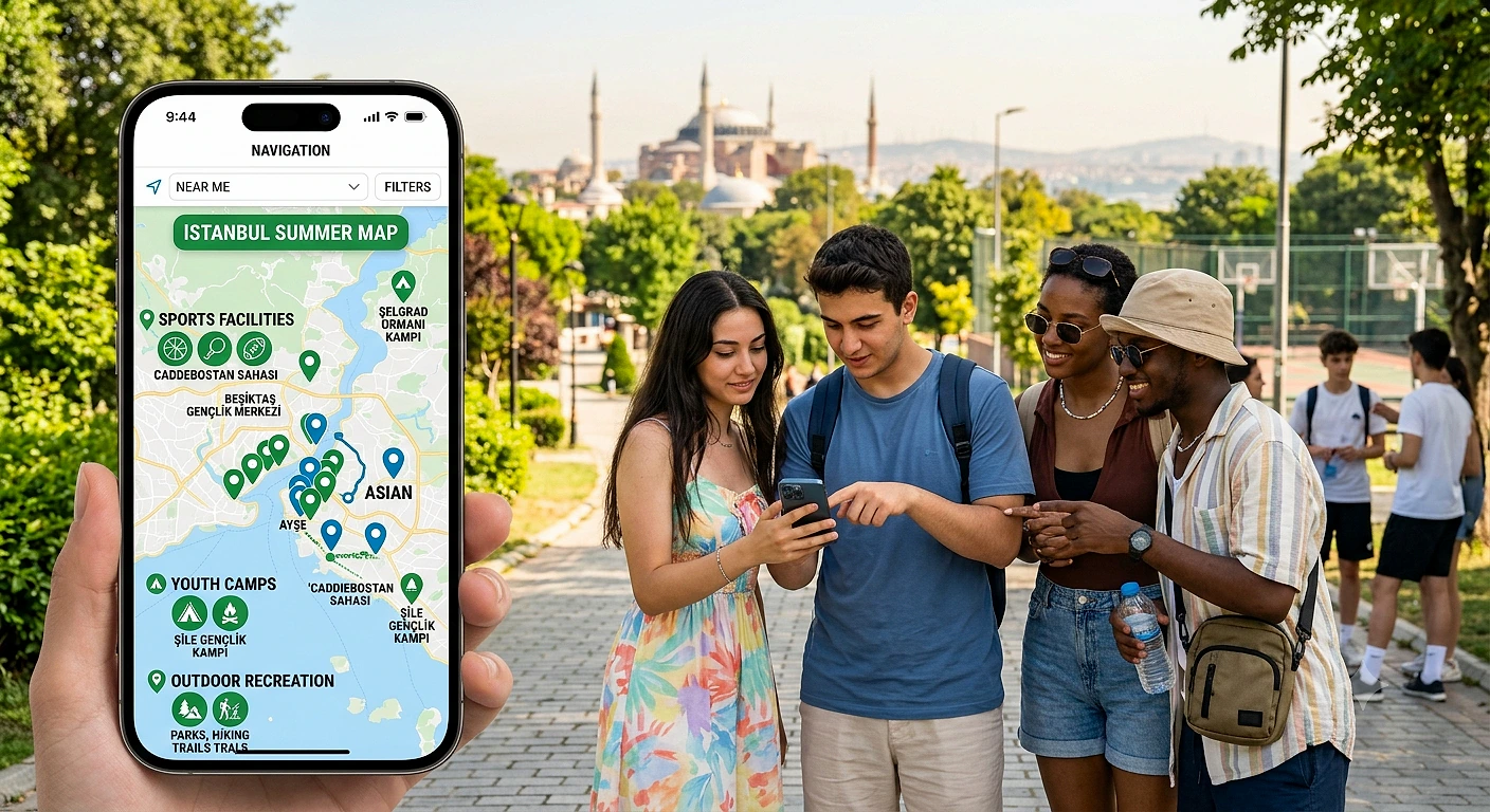 Enerji verimliliği ve karbon azaltımı için rehber Gençler, İstanbul'da enerji verimliliği haritasını inceliyor.