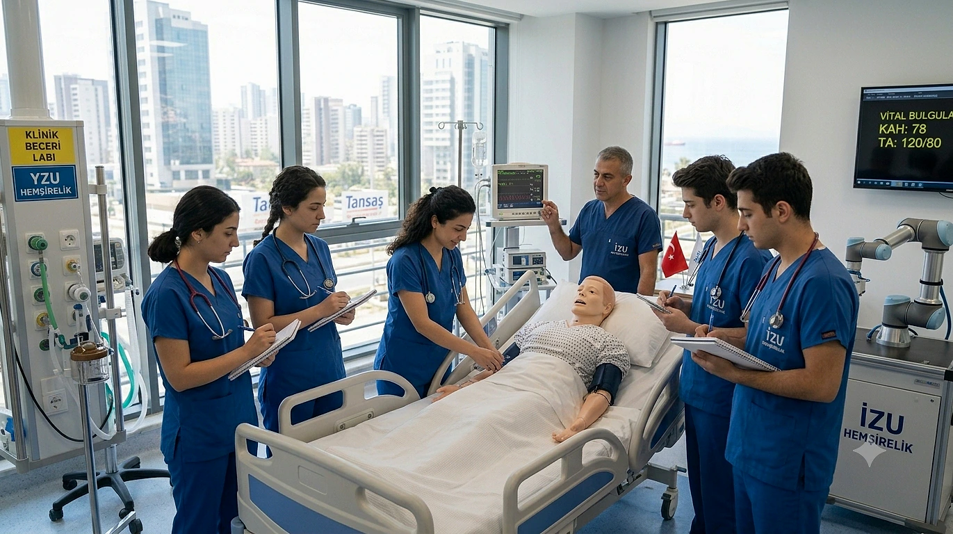 Hemşirelik öğrencileri, simülatörle pratik yaparak klinik becerilerini geliştiriyor.