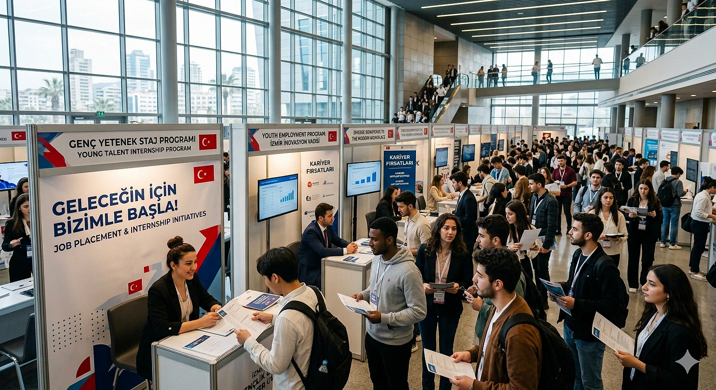 GÜÇ Projesi hakkında bilgi veren etkinlik görüntüsü Genç Yetenek Sıfır Programı etkinliğinde katılımcılar stantları ziyaret ediyor.