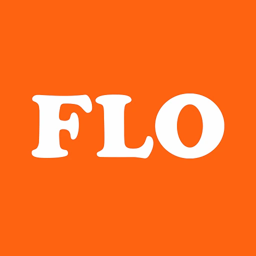FLO markasının logosu, turuncu arka planda beyaz harflerle yazılmış.