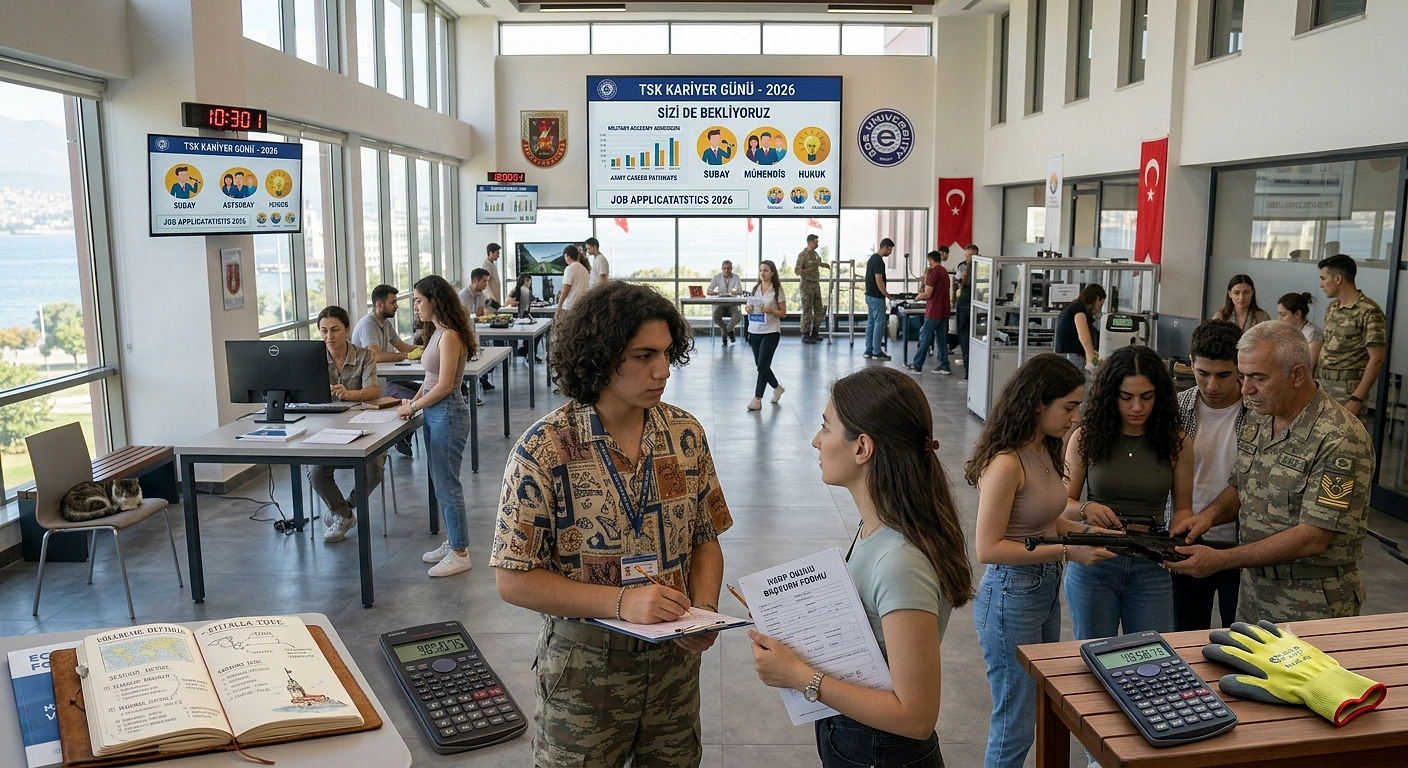 Askeri kariyer gününde gençler, astsubaylık için başvuru yapıyorlar.